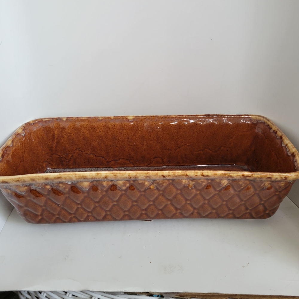 Brush Pottery Rectangle 1960 Planter Collectible USA Ceramic Diamond Tufted